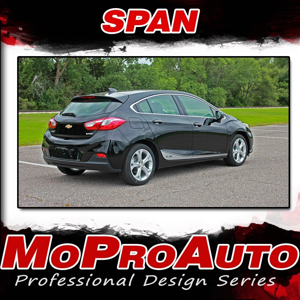 SPAN 2016-2019 Chevy Cruze Rocker Door Stripes Vinyl Graphic Decals 3M Kit