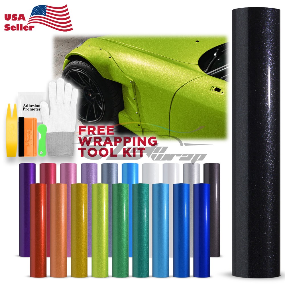 Premium Gloss Glitter Metallic Sparkle Vinyl Wrap Sticker Film Bubble Free Film