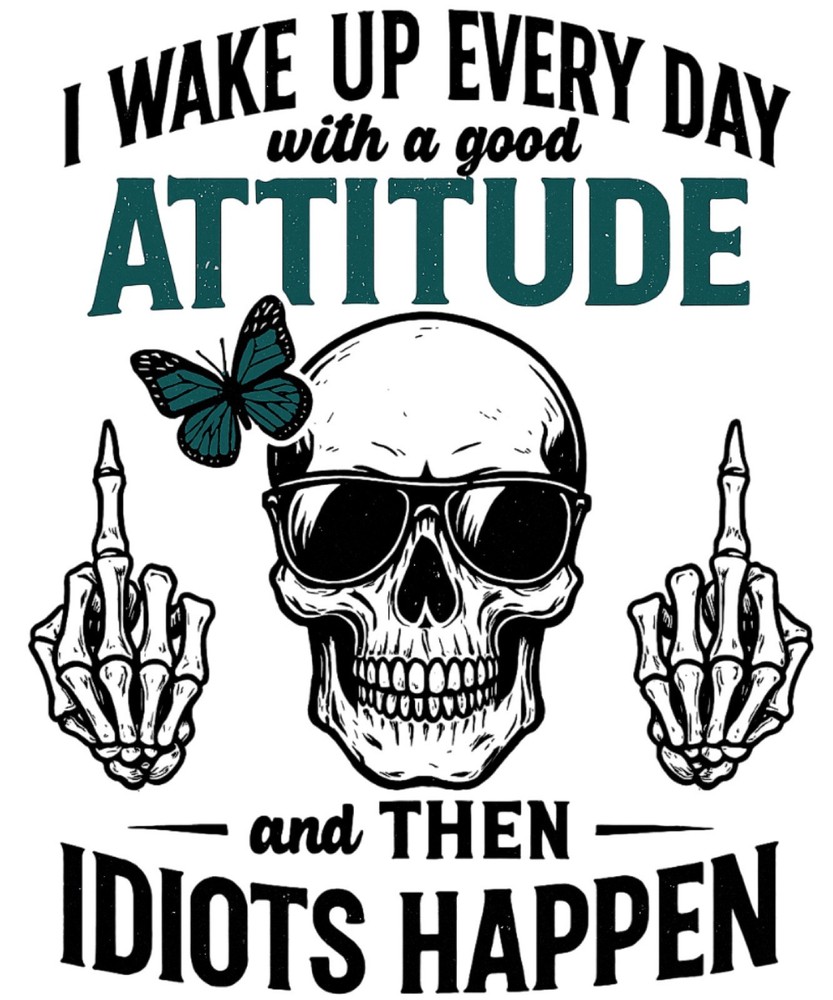 Skeleton Stupid People Phone Sticker (2 Inch) Wake Up Good Idiots Happen