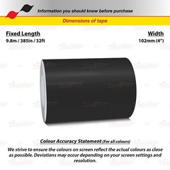 SATIN BLACK 4″ 102mm Roll PIN STRIPE Car Striping Line TAPE Decal Vinyl Sticker