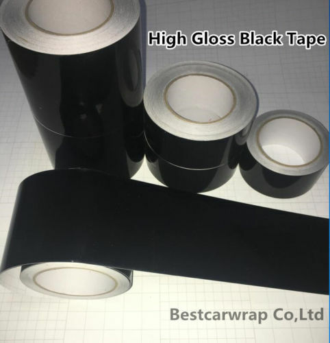 High Gloss Black Vinyl Tape Car Wrap Film Sticker Self-adhesive Graphics Decals