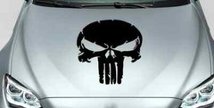 Skull Hood Decal large auto graphics vinyl sticker skull bone Gun trailer