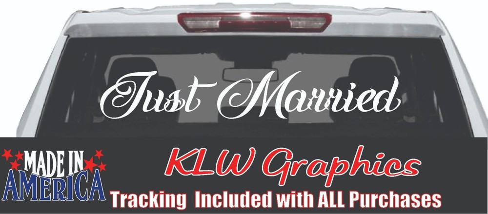 Just Married Car Decal Sticker Wedding Day Love Hearts Decoration Groom Bride
