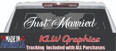 Just Married Car Decal Sticker Wedding Day Love Hearts Decoration Groom Bride