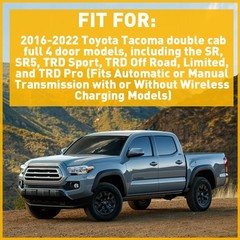 18/36x Liner Insert Fit 16-22 Tacoma Toyota and Cup Center Door Console Tr Black
