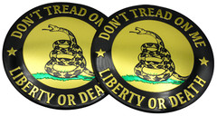 2x Metal Dome Shape Gadsden Snake Decal Sticker Emblem Badge Auto Car Truck 2.2″