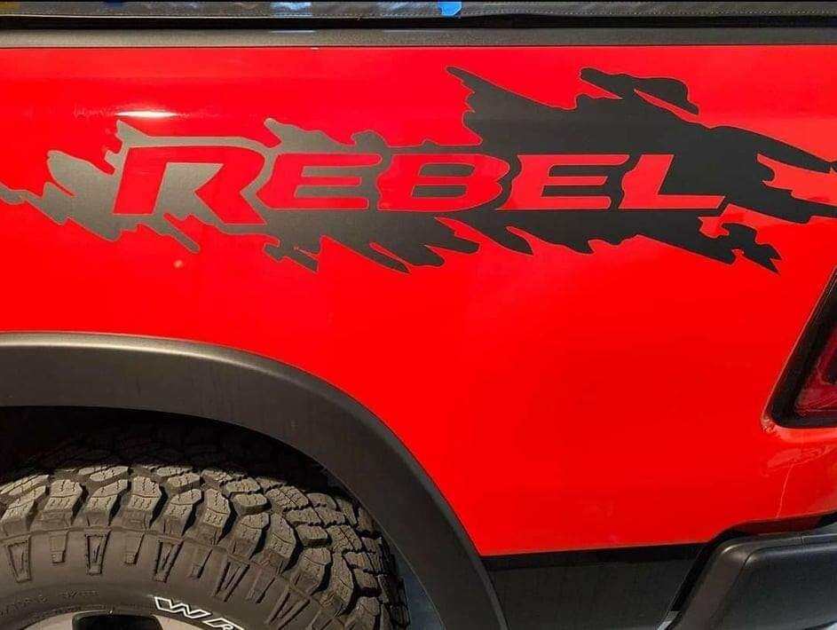 Pick up Truck side bed Vinyl Decals Splash Graphics Compatible with Ram rebel