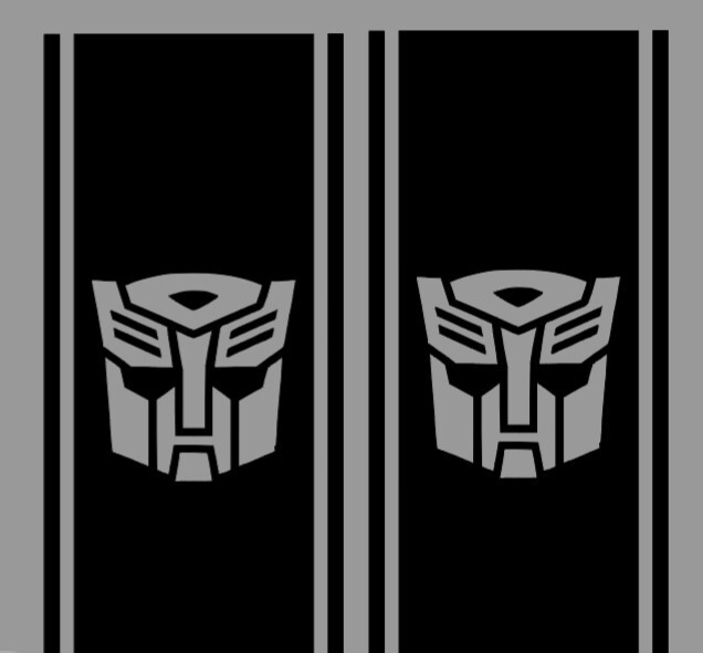 “Transformer” Autobot bedside Stripe decals, 10″ x 46″, Set of 2, decal