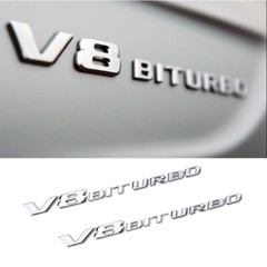 3pcs NEW G550 V8 Biturbo Chrome Badge Emblem for Mercedes Benz G 550