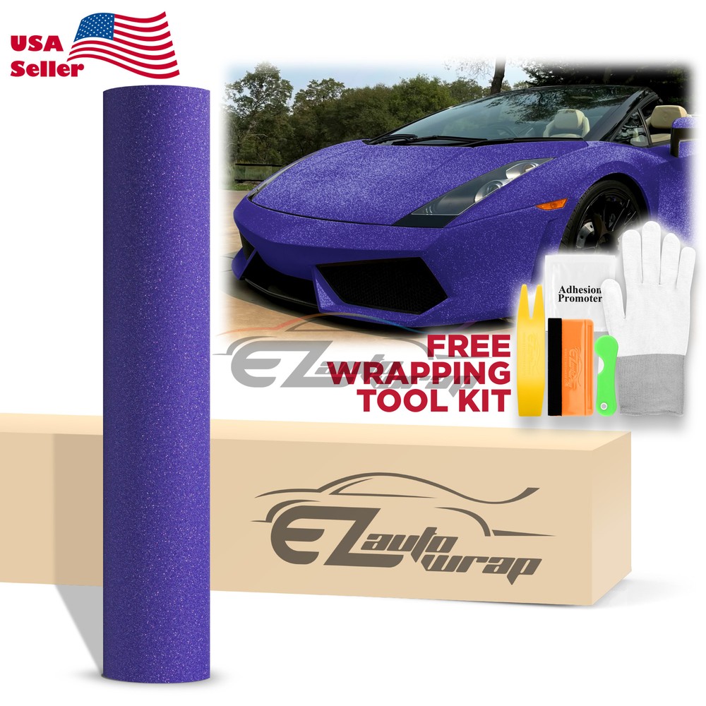 Matte Glitter Purple Frosted Sparkle Sticker Decal Sheet Car Vinyl Wrap Film DIY