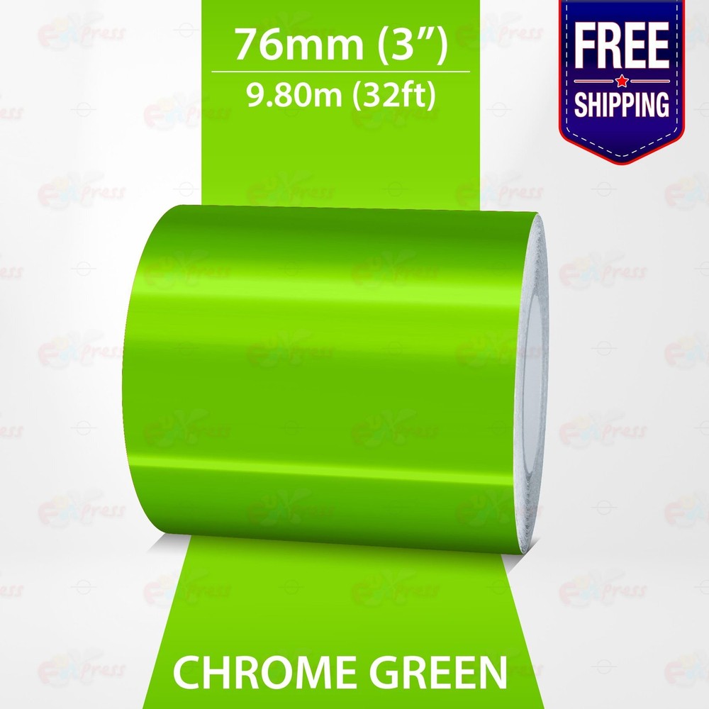 CHROME GREEN 3″ PIN STRIPE Car Model Motorcycle Decal TAPE Vinyl Sticker 76mm