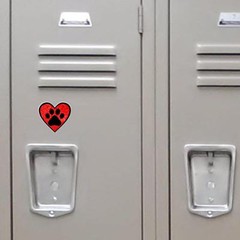 pet paw print heart red and black dog cat vinyl sticker bumper stickers 93 mm