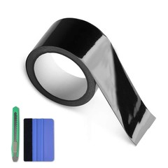 Gloss Black Vinyl Wrap for Car Trim, Window, Door 2in x 30ft Kit with Tools