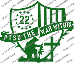 Veteran 22,PTSD The War Within,Support Our Troops,Military,Custom Vinyl Decal