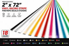 High-Performance Vinyl Racing Stripe Decal 2″ X 72″