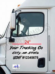 COMMERCIAL TRUCK USDOT DOOR DECALS 2X CUSTOM CITY STATE VINYL MADE IS USA