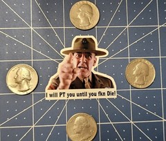4PCS FULL METAL JACKET FUNNY STICKER DECAL. “YOUR ASS BELONGS TO THE CORP!”