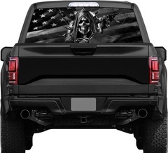 Rear Window Decal for Trucks,American Flag Truck Rear Wiindow Decals,Black Am…