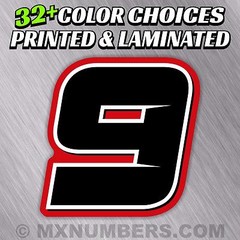 3 Motorcycle Number Plate Race Color Decals Sticker MX ATV SX BMX Dirt Bike Kart