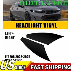 For 2022-25 Civic Headlight Side Marker Precut Black Vinyl Tint Overlays 1~10X