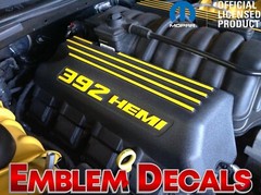 Dodge Challenger 392 Hemi Engine Decal SRT 09 2010 11 12 13 14 15 16 17 18 19
