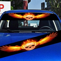 130x21cm Skull Head Graphic Sunshade Sticker Decal For Car Front Rear Windshield