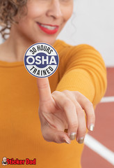 30 Hours OSHA Trained (1 Pack) Hard Hat Printed Sticker (size: 2″ color: BLU/W)