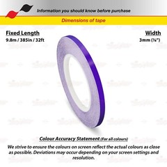 1/8″ Roll Vinyl Pinstriping Pin Stripe Solid Line Tape Decal Sticker 3mm PURPLE