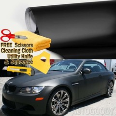 96″ x 60″ Matte Flat Black Vinyl Film Wrap Sticker Decal Bubble Free Air Release