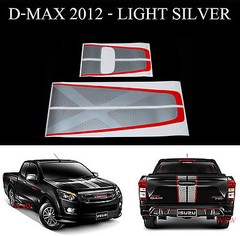 SILVER RED EDGE STICKER X-SERIE FRONT REAR TAILGATE FOR ISUZU D-MAX DMAX 2012 15
