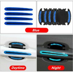 8pcs Car Door Handle Bowl Protective Film Reflective Sticker Strips Anti-Scratch
