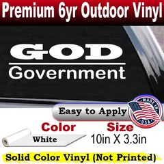 God Over Government God First Car or Truck Window Decal Sticker White 10X3.3