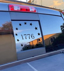 American flag truck decal for Dodge Ram rear middle window 2009-2023 matte bl…