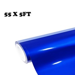 660″x60″ Ultra Gloss PET Liner Sapphire Blue Car Vinyl Wrap Air Release 55FTX5FT
