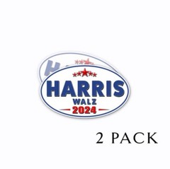 Harris Walz 2024 White Oval Stickers Political President Decals 5″ each 2 Pack