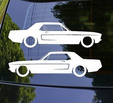2x Lowered car silhouette stickers – for Ford Mustang coupe 1967-68 classic