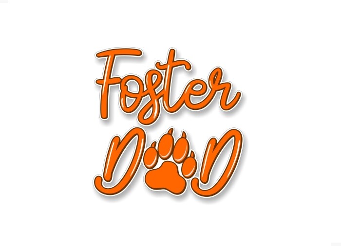 Foster MOM Paw Print 5” Script Decal Car Cat Vehicle Dog Mother Vinyl Sticker