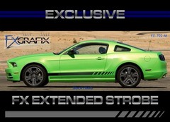 2013 – 2014 Ford Mustang Extended Strobe Side Rocker Stripe Top Quality Stripes
