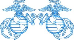 Marines Corp Emblem USMC Left and Right Vinyl Decal Multiple Colors and Sizes