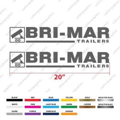 20” Bri-Mar Trailers Logo Decal Sticker – Pair (x2)
