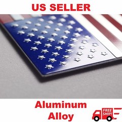 3D Aluminum US American Flag Sticker Decal | Auto Car Bike Emblem | 3.15″x1.75″