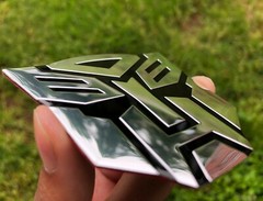 (2 PACK) ALUMINUM Transformers Autobots Optimus Prime Car Sticker Decal Emblem