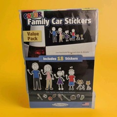 Cool Family Stickers Color Family Car Stickers 18pc Value Pack Sealed USA Made