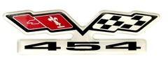 Chevy 454 (FLAGS) EMBLEM Super Sized Silver