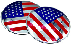 2x American Flag Sticker Decal Fender Emblem Aluminum Dome Shape Car Truck 2.20″