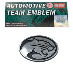 NCAA Houston Cougars Plastic Chrome Emblem Decal Size Aprx. 3 3/4 x 2 1/2 inches