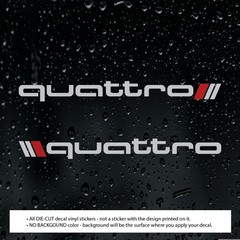 Pair Quattro Stripe Decal Vinyl Sticker (10″, 17″, 20″) for Audi Cars