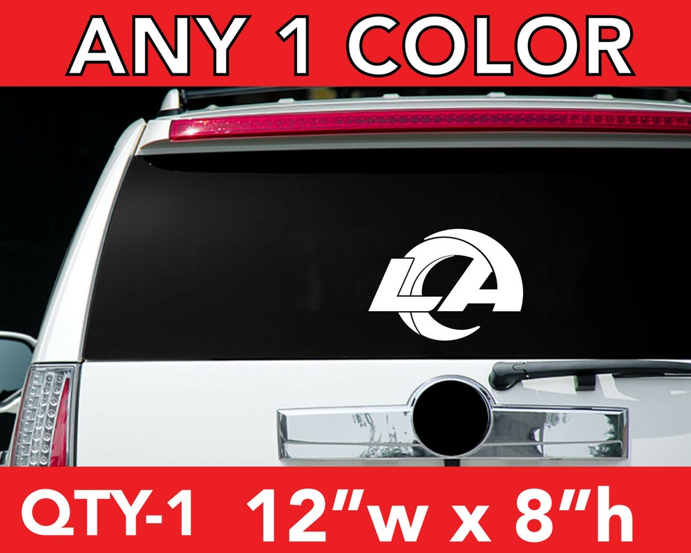 LA RAMS LARGE DECAL STICKER 12″x 8″h 1 COLOR