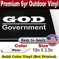 God Over Government God First Car or Truck Window Decal Sticker White 10X3.3