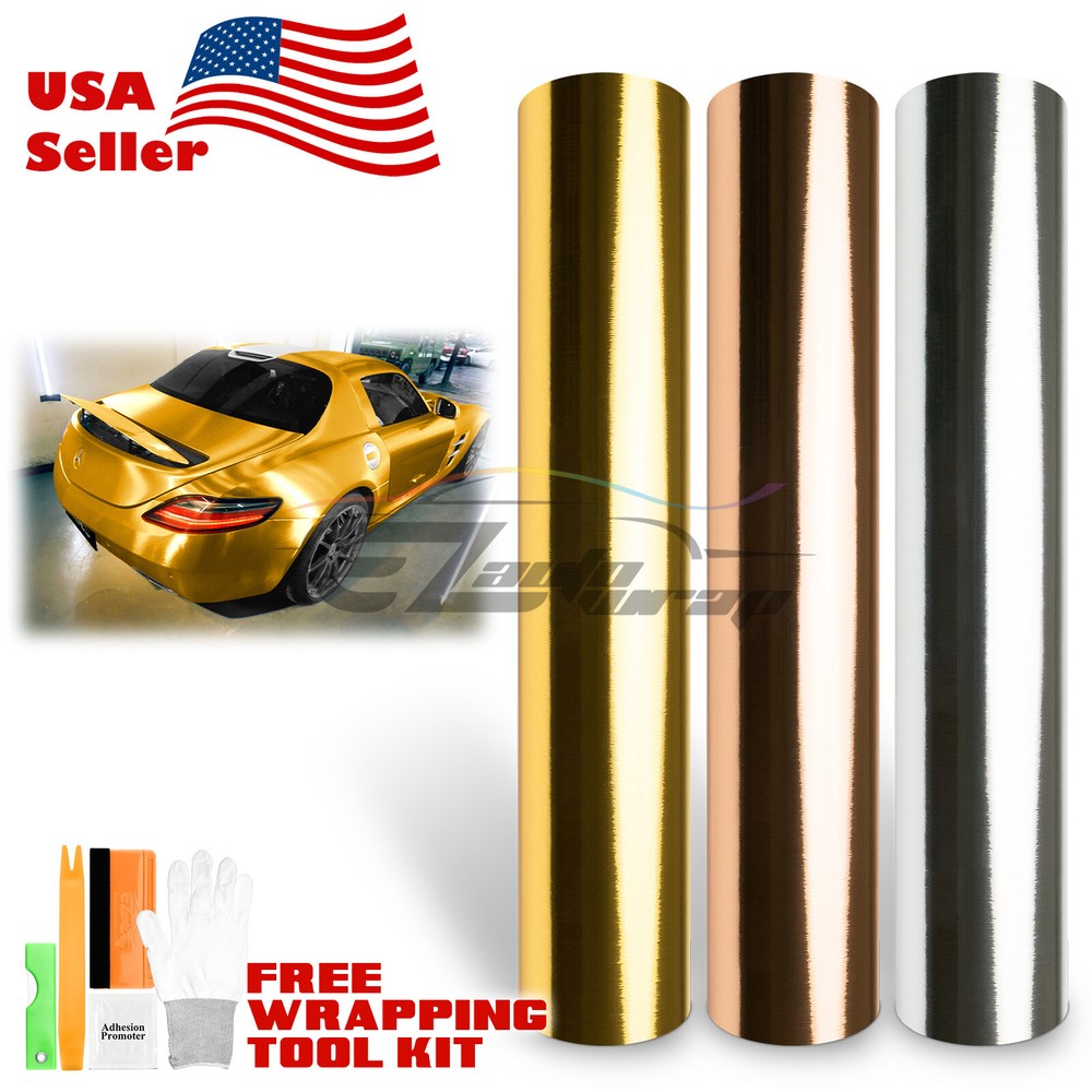 Premium Chrome Brushed Aluminum Steel Car Vinyl Wrap Sticker Decal Air Release